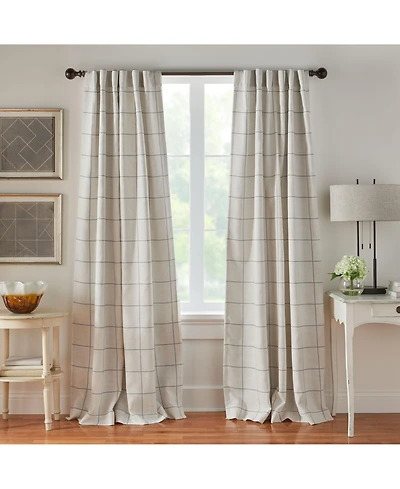 Elrene Home Fashions Brighton Windowpane Plaid Blackout Window Curtain Panel