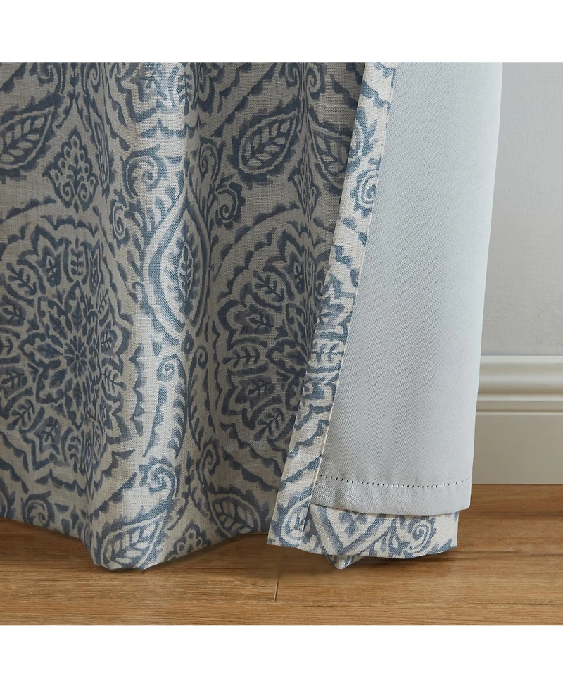 Elrene Home Fashions Giovanni Medallion Linen Blend Window Curtain Panel