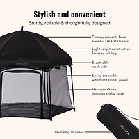 Dream On Me Onyx Playpen Set with Canopy