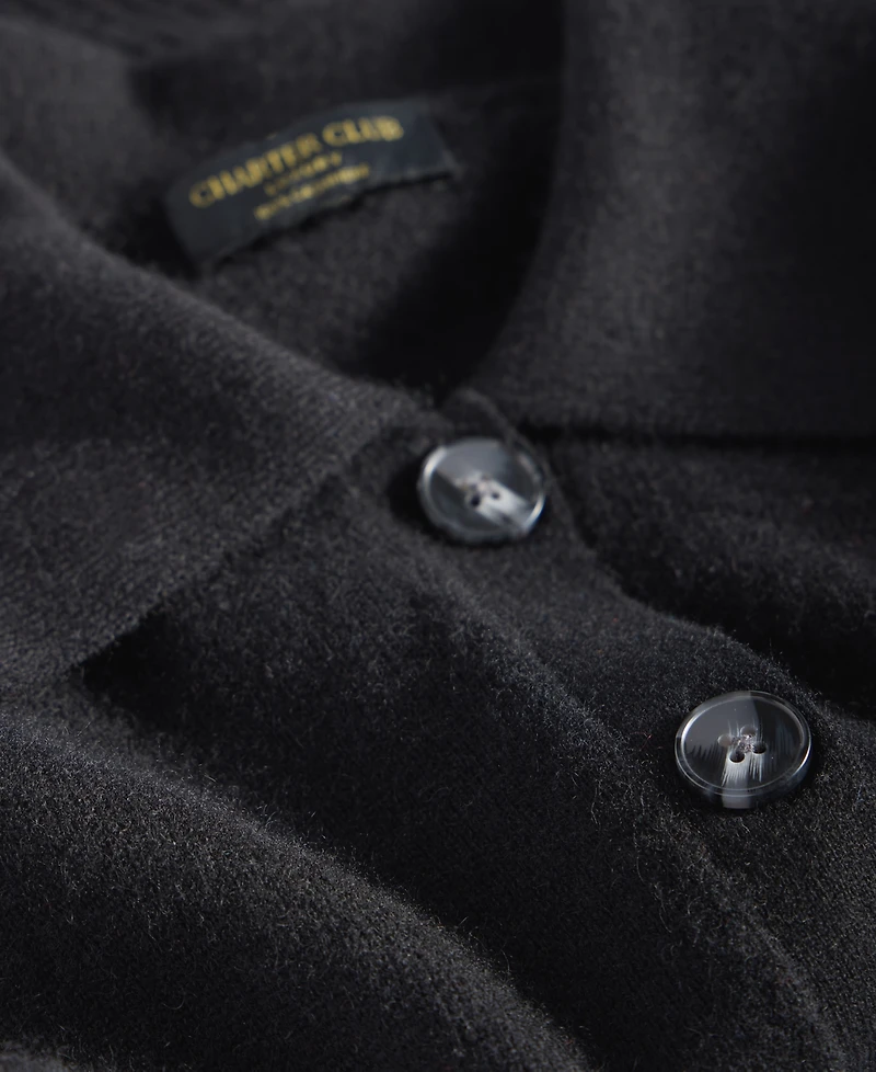 Charter Club Women's 100% Cashmere Collared Shrunken Cardigan, Macy's Exclusive