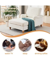 Streamdale Modern Mid-Century Indoor Oversized Chaise Lounger Comfort Sleeper Sofa with Soild Wood Legs