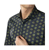 Luchiano Visconti Men's Navy Green Blue Shirt