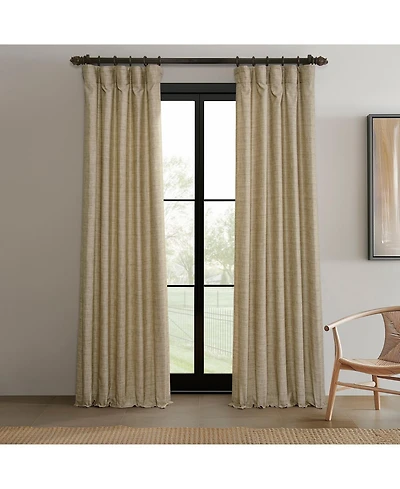 Raw Weave Linen Curtains (2 Panels) Window and Drapes, Rod Pocket Bedroom Curtains