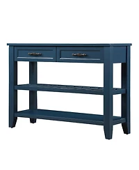 Streamdale Mid-Century Navy Blue Console Sofa Table