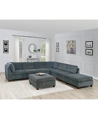 Streamdale 8 Piece Grey Chenille Modular Sectional Set