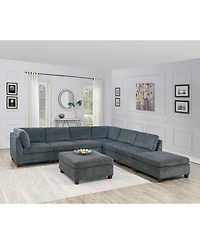 Streamdale 8 Piece Grey Chenille Modular Sectional Set