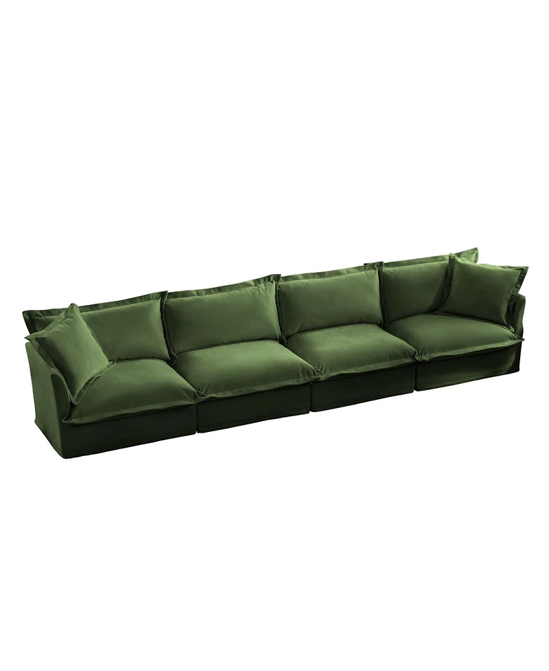 Streamdale 4-Seat Slipcover Sofa, Extra Deep, Cloud-Like Comfort, Chenille Fabric, Green