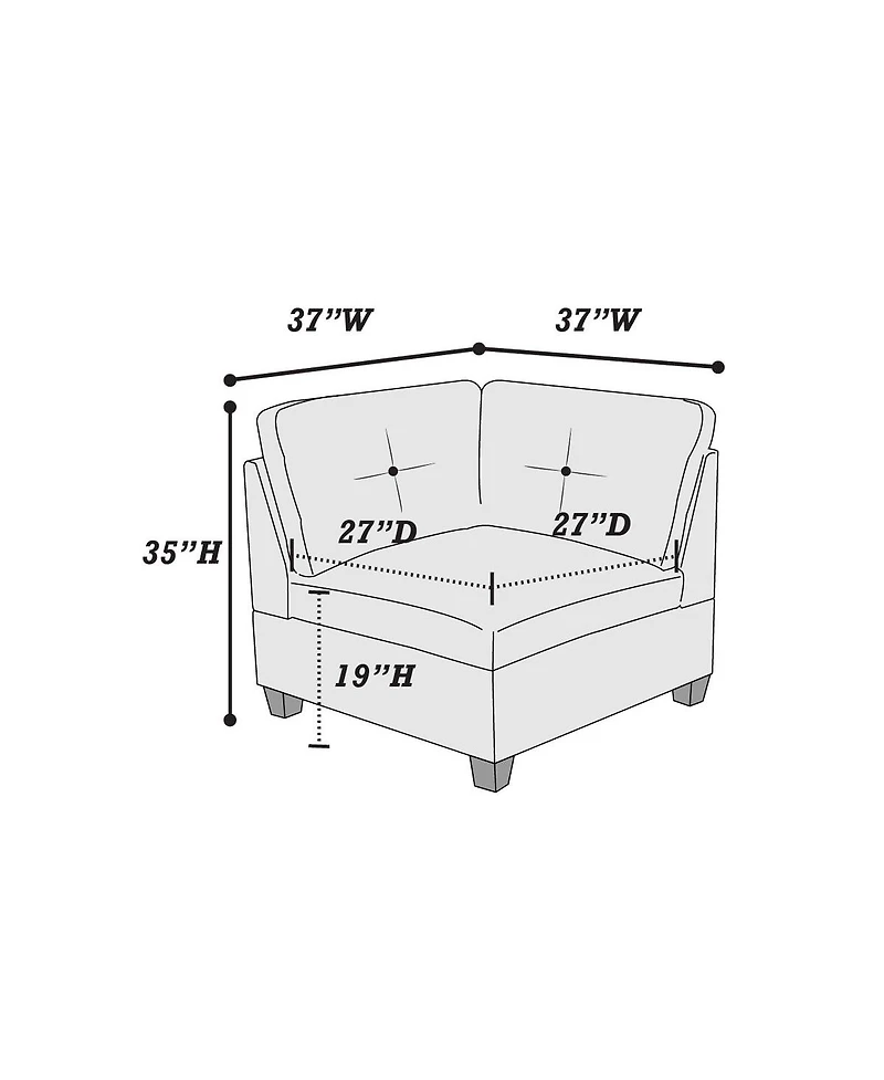Streamdale 6-piece Chenille Modular Sectional with Ottoman
