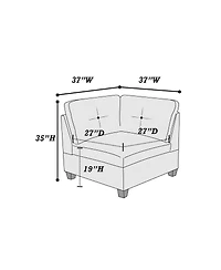 Streamdale 6-piece Chenille Modular Sectional with Ottoman