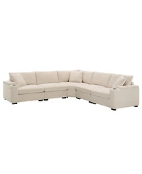 Streamdale 106" L-Shaped Corduroy Sectional Sofa with Storage and Conveniences