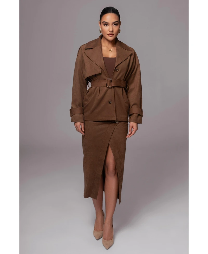 Jluxlabel Women's Audrey Suede Midi Skirt