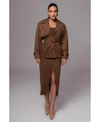 Jluxlabel Women's Audrey Suede Midi Skirt