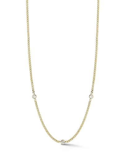 Rachel Zoe Sterling Silver Station Necklace with Curb Chain