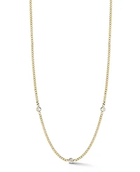 Rachel Zoe Sterling Silver Station Necklace with Curb Chain