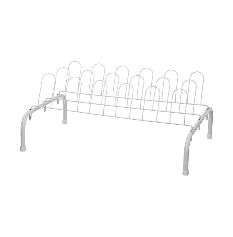 ClosetMaid 1039 Lightweight 9 Pair Freestanding Wire Shoe Rack Organizer, White