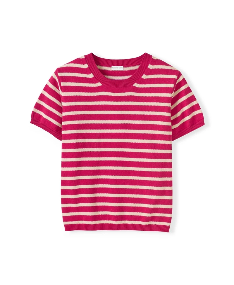 Celtic & Co. Women's Striped Knitted Crew Neck Tee