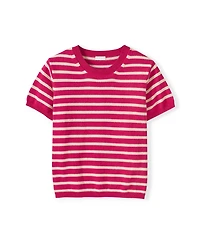 Celtic & Co. Women's Striped Knitted Crew Neck Tee