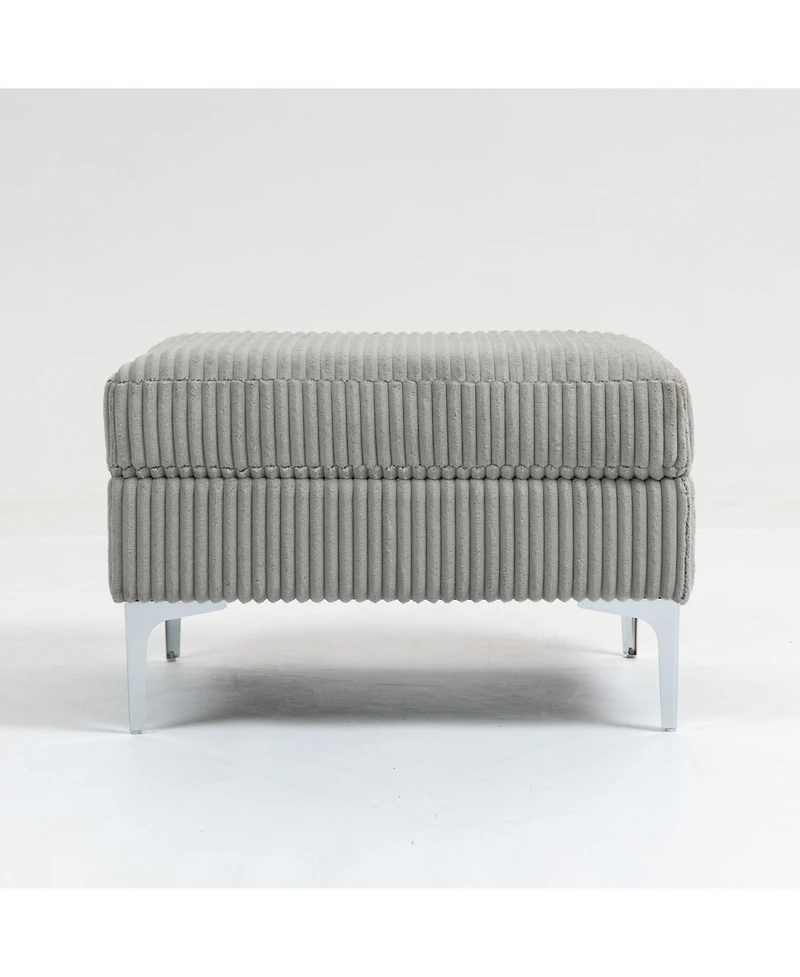 Streamdale Modular Sectional Sofa Square Ottoman Module,Storage Ottoman Footrest,Gray