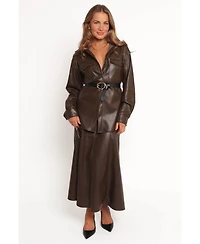 Petal and Pup Women's Trevira Faux Leather Shirt