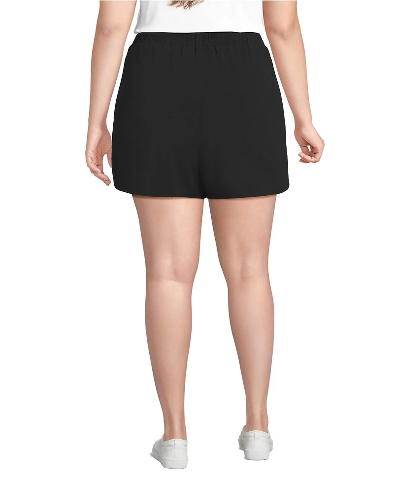 Lands' End Women's Active Woven 4" Shorts with Brief