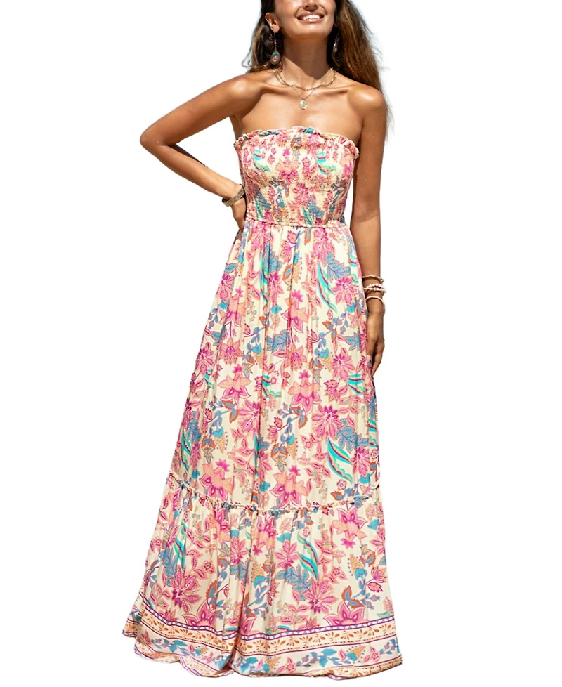 Cupshe Women's Sweet Lily Floral Maxi Beach Dress