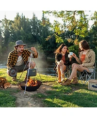 Naturehike Camping Soup Pot Cookware with Lid Large Outdoor Portable Hanging Pot Cooking Set for 1-6 People