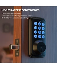 Zachvo Keyless Entry Deadbolt Lock, Electric Door Locks with Keypads and Emergency Charging Port