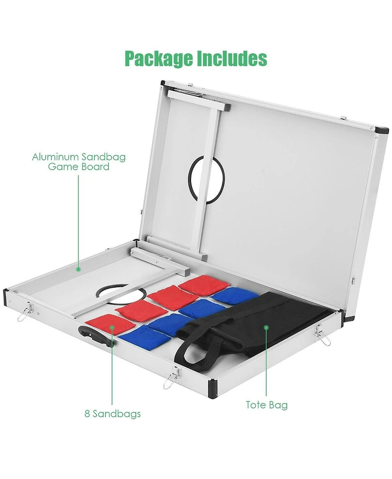 Cornhole Set with Foldable Design and Side Handle