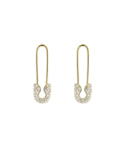 Spero London Pave Safety Pin Earring Jewelled Sterling Silver