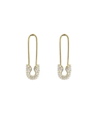 Spero London Pave Safety Pin Earring Jewelled Sterling Silver