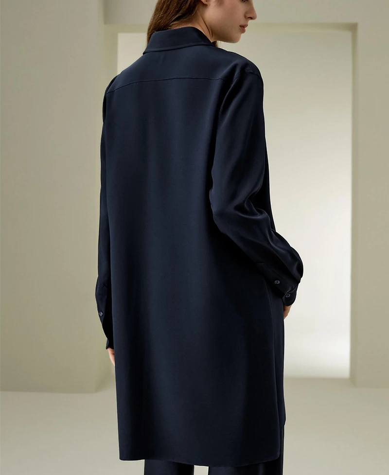 Lilysilk Women's Classic Longline Silk Shirt