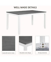 Streamdale 6-Piece Grey & White Dining Set with Bench