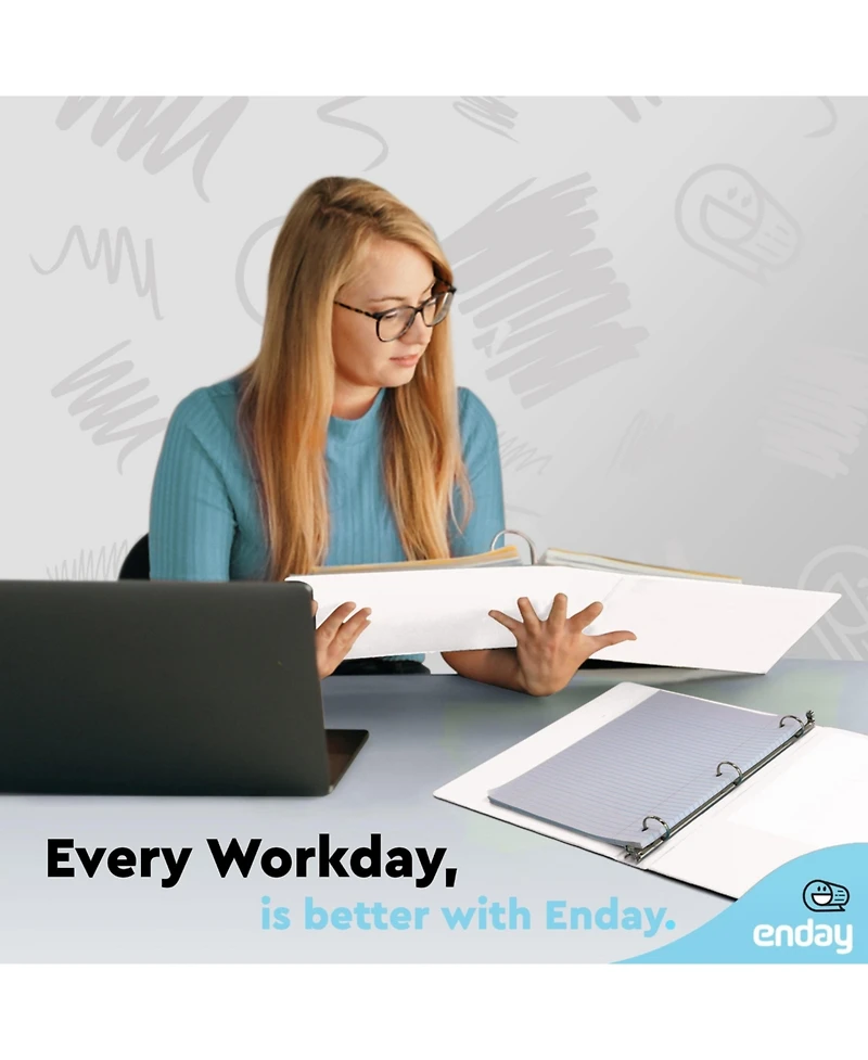 Enday 3-Ring Binder with Clear View Cover and 2 Inside Pockets – Heavy Duty Durable for School Supplies, Office Organization