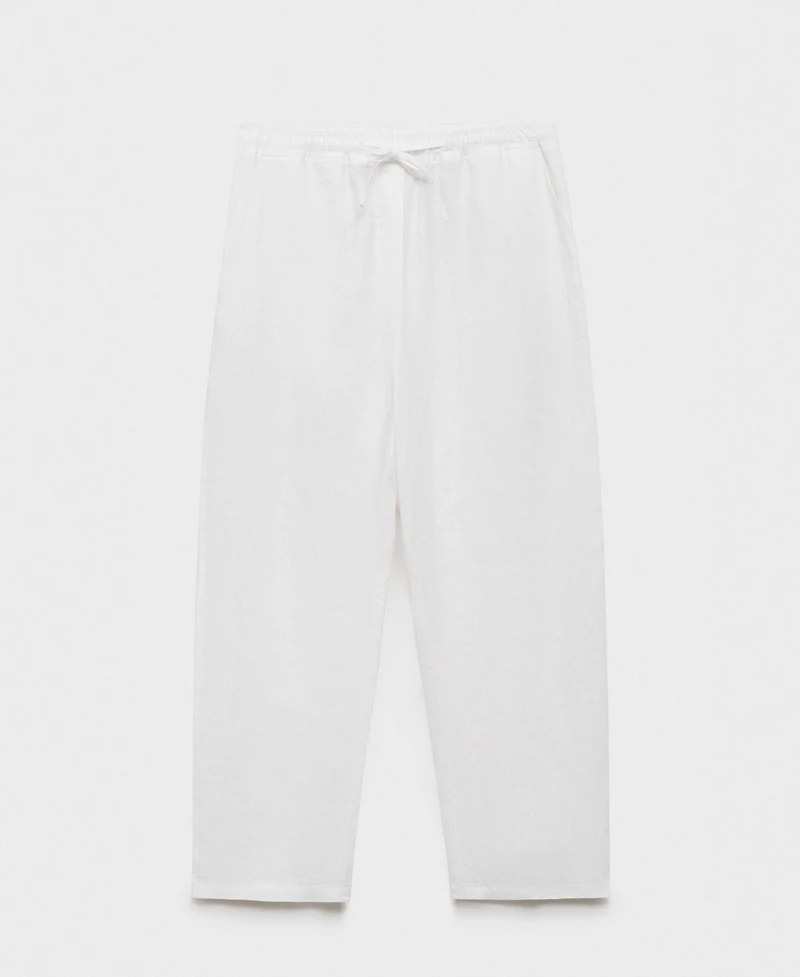 Mango Women's Straight Linen-Blend Pants
