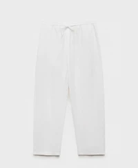 Mango Women's Straight Linen-Blend Pants