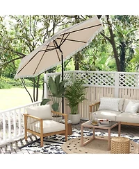 9 Ft Patio Umbrella with Sun-Protective Canopy for Patio Garden Pool