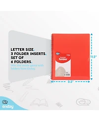 Poly 8 Pocket Organizer File Folder Letter Legal Document Organizer Perfect for Office, College, School and More (3 Pack) - by Emraw