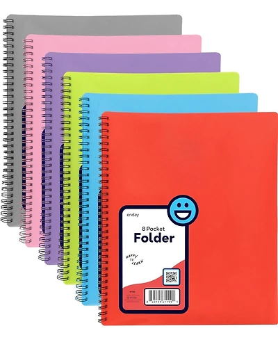 Poly 8 Pocket Organizer File Folder Letter Legal Document Organizer Perfect for Office, College, School and More (Pink) - by Emraw