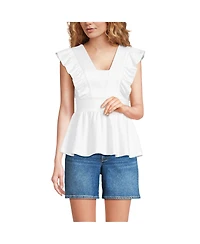 Lands' End Women's Lightweight Jersey Ruffle Peplum Top