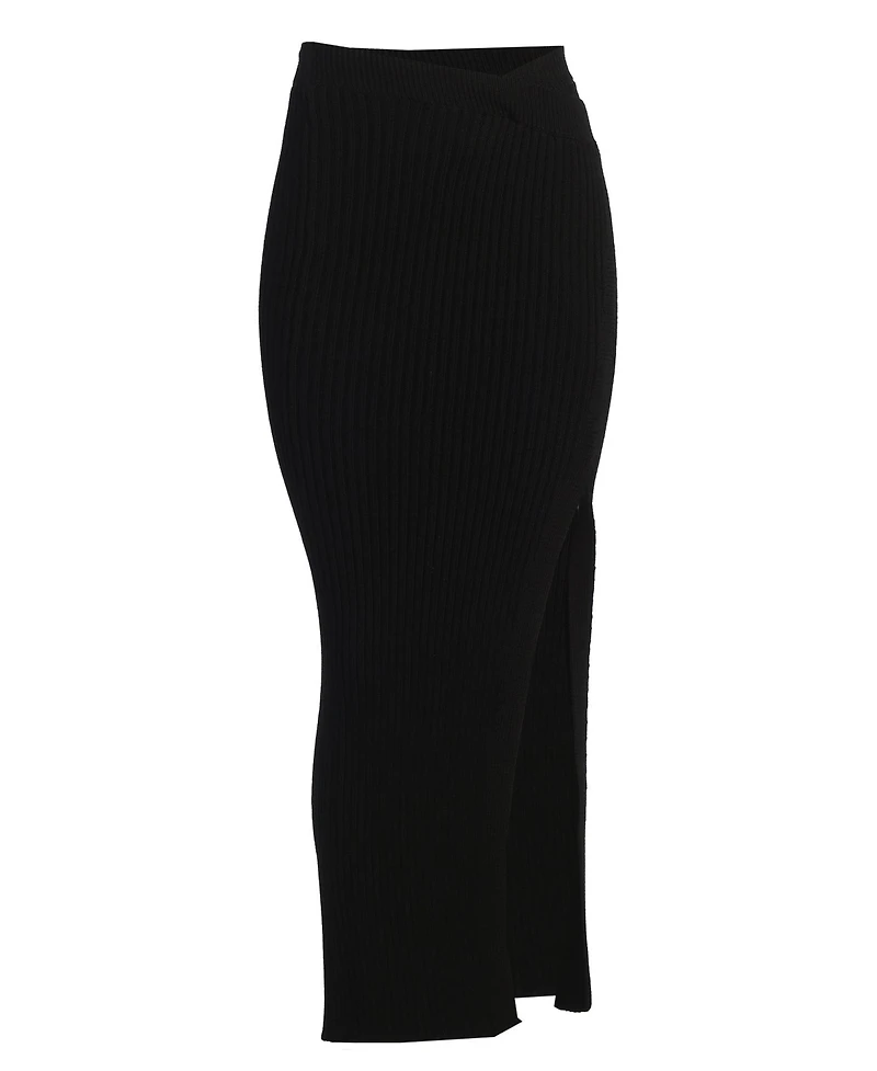 Jluxlabel Women's Hamptons Ribbed Slit Skirt