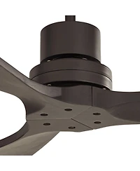 52" Delta-Wing Dc Modern Industrial 3 Blade Indoor Outdoor Ceiling Fan Remote Control Matte Black Wood Damp Rated for Patio Exterior House Porch