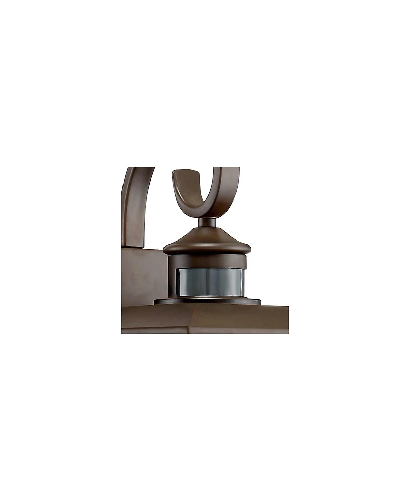 John Timberland Deaver Modern Outdoor Wall Light Fixtures Set of 2 Bronze Motion Sensor Dusk to Dawn 15 1/4" Water Glass for Exterior
