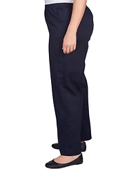 Alfred Dunner Plus Size Mid-Rise Straight Leg Short Length Casual Pants
