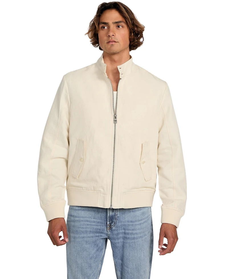 Guess Men's Nolan Linen Harrington Jacket