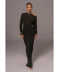 Jluxlabel Women's Night Shimmers Asymmetrical Maxi Dress