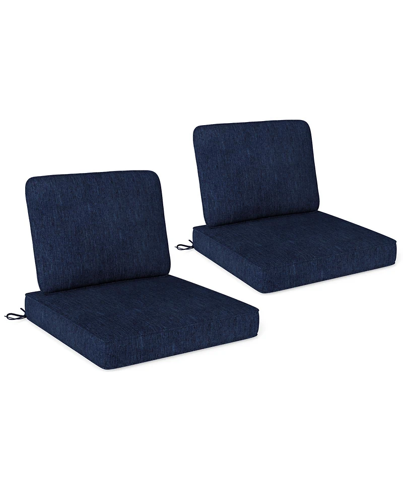 2-Pack Outdoor Patio Cushion Set with Removable Covers-Navy
