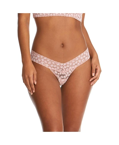 Hanky Panky Women's Cross-dyed Leopard Low Rise Thong Panty 3 pack