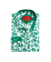 Elie Balleh Big Boys Green Slim Fit Floral Sport Button-Down Shirt