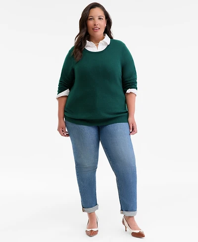 Charter Club Plus 100% Cashmere Crewneck Sweater, Macy's Exclusive