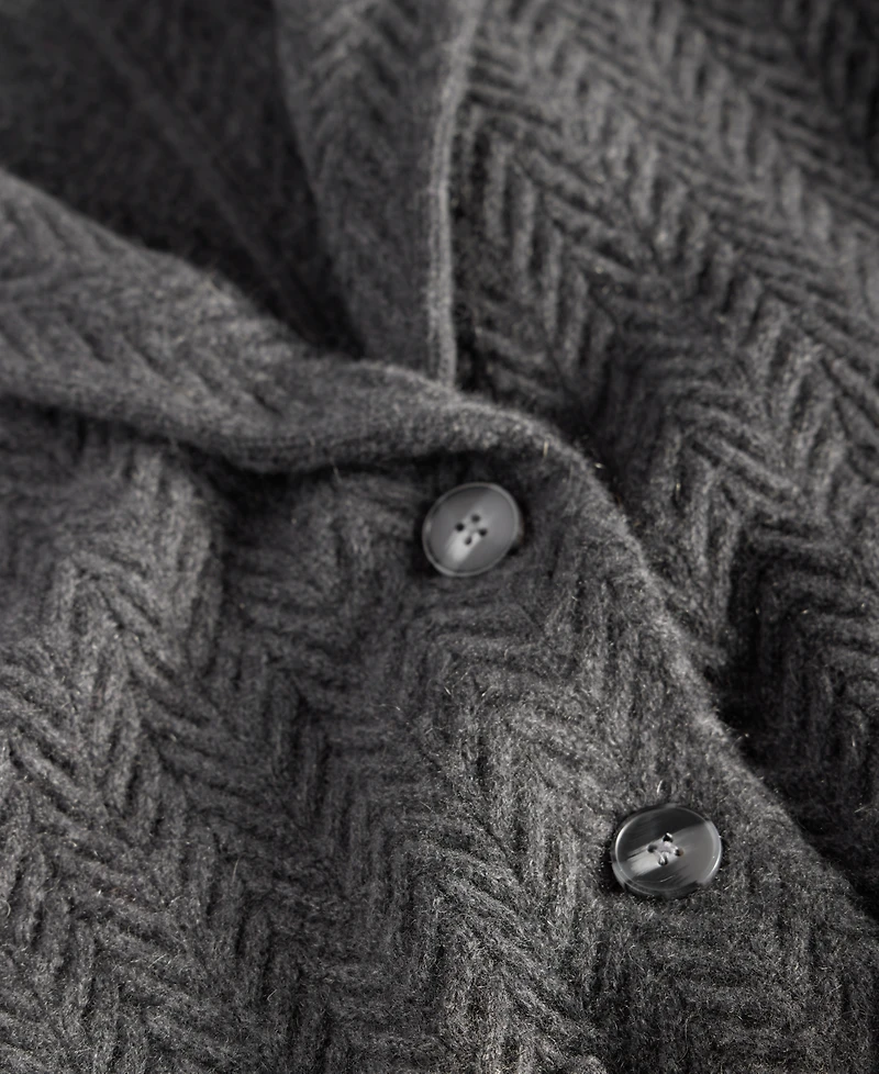Charter Club Petite Herringbone-Stitch Button-Front Cashmere Jacket, Exclusively at Macy's